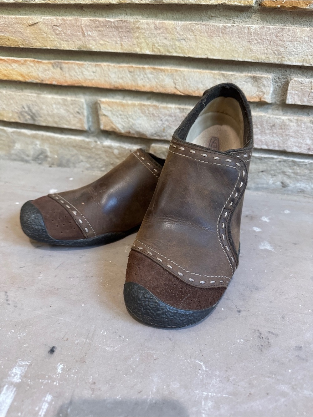 Keen Women's Brown Leather Slip-On Loafers